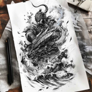 vikings tattoo design ideas balanced color tribal god for thigh