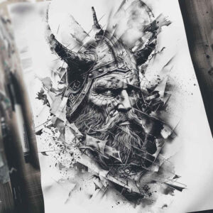 vikings tattoo design ideas artistic shading tribal god for upper shoulder