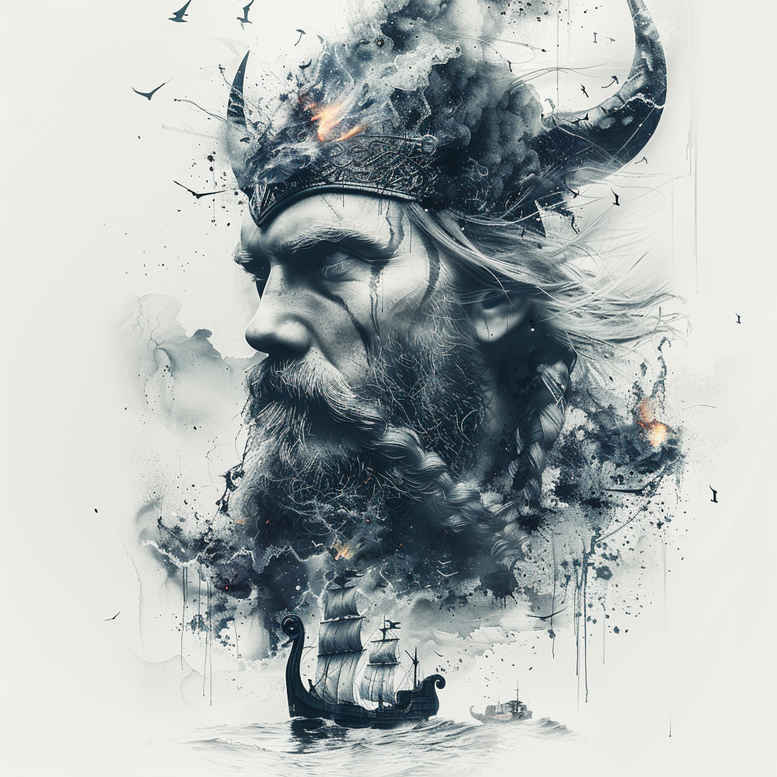 vikings tattoo design ideas Realism digital realism tribal god shows endurance