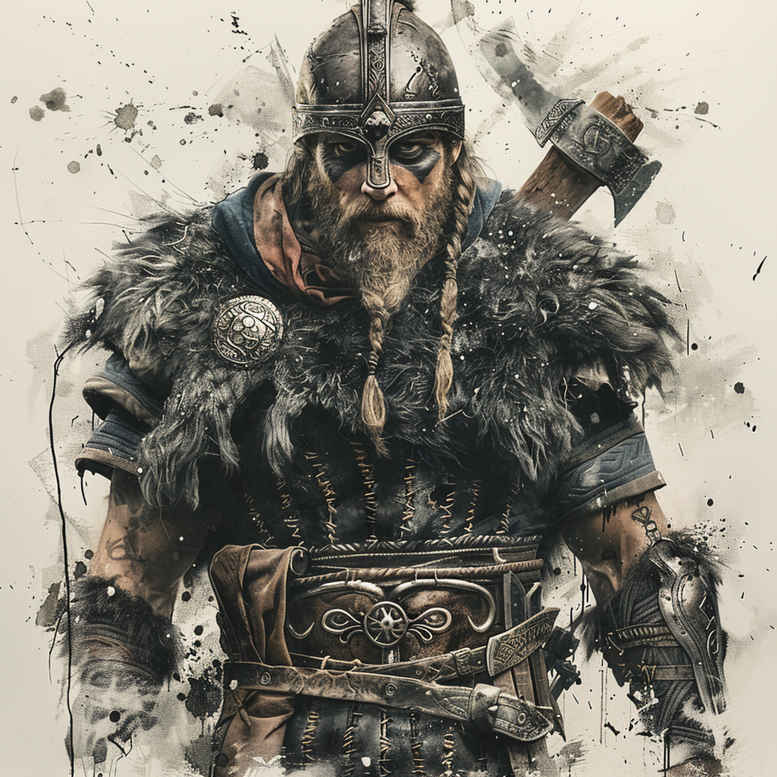 vikings tattoo design ideas Surrealism metaphysical tribal power for lower leg