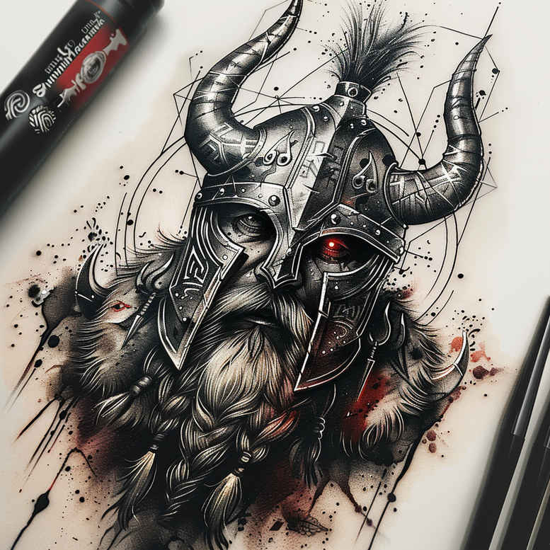 vikings tattoo design ideas Realism precise anatomy viking journey for fingers