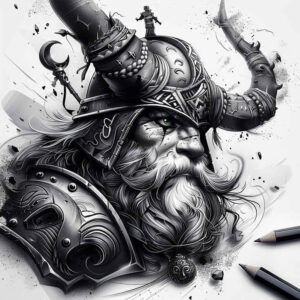 vikings tattoo design ideas Surrealism morphic transformation viking journey for shoulder