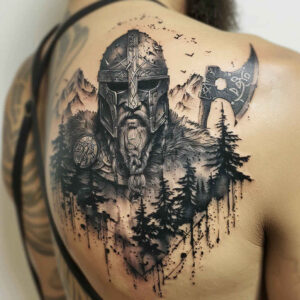 vikings tattoo design ideas Realism hyper-realistic viking journey meaning determination
