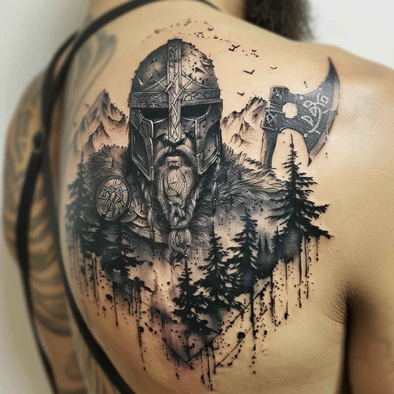 vikings tattoo design ideas Realism hyper-realistic viking journey meaning determination