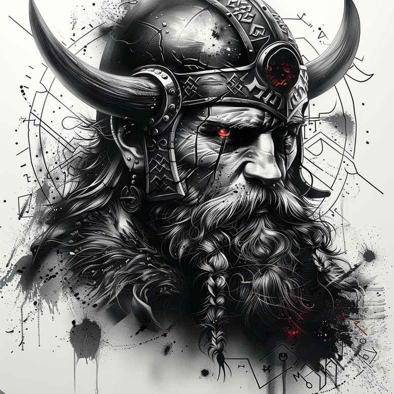 vikings tattoo design ideas vivid gradients viking might courage and power