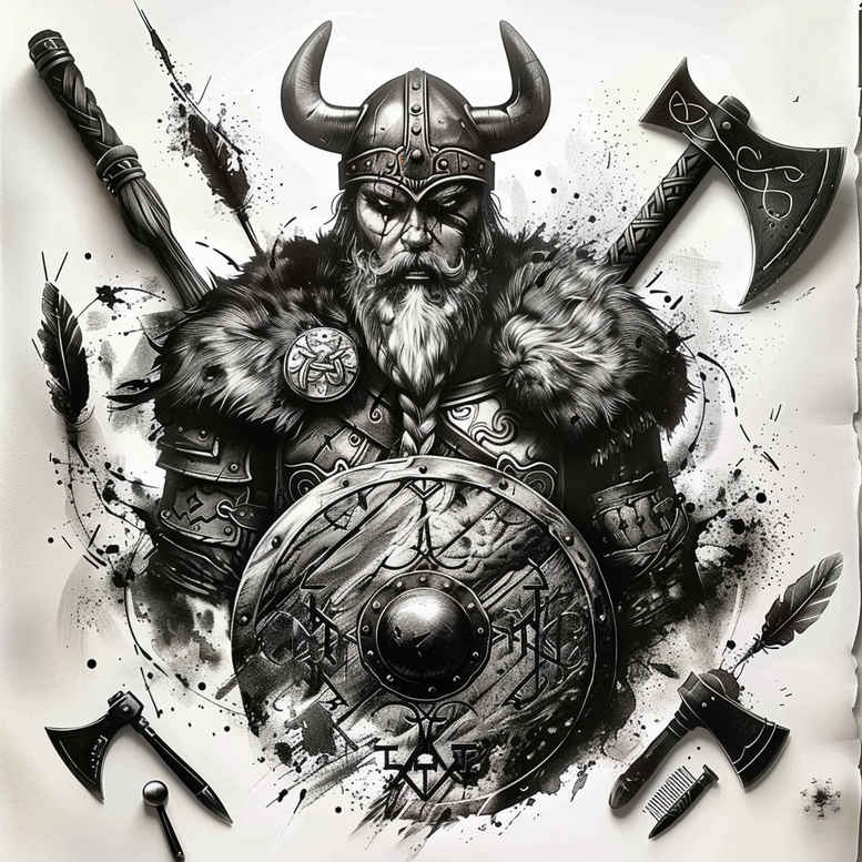 vikings tattoo design ideas clean lines viking might for spine