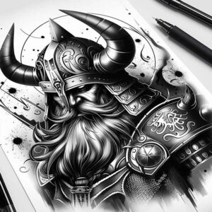 vikings tattoo design ideas Realism detail accuracy warrior code for arm