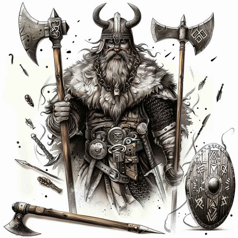 vikings tattoo design ideas layered fill warrior code for shoulder