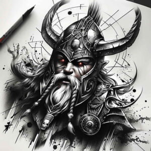 vikings tattoo design ideas wide-angle warrior code for upper back