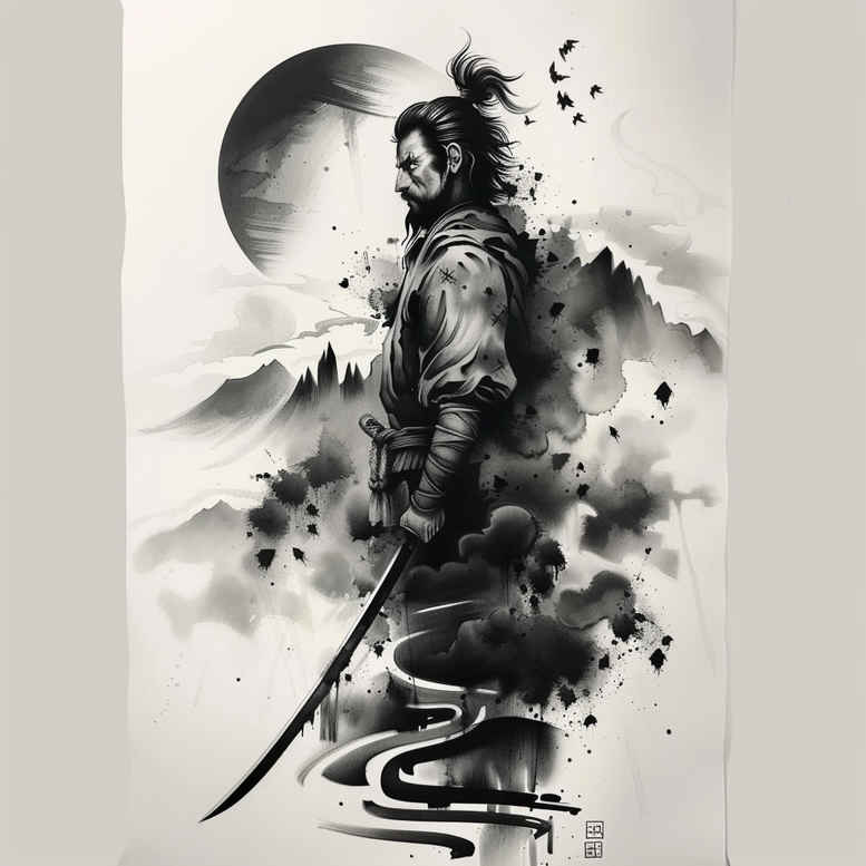 battle-motif-tattoo-realism-natural-color-palette-for-side – tattoo design ideas free ai generated – Gallery: warriors-asia-inkby-ai