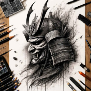 honor-motif-tattoo-surrealism-hyperreal-for-lower-leg – tattoo design ideas free ai generated – Gallery: warriors-asia-inkby-ai