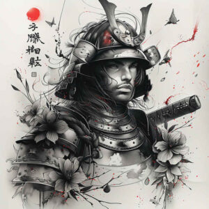 ninja-tattoo-neotraditional-textured-fills-for-thigh – tattoo design ideas free ai generated – Gallery: warriors-asia-inkby-ai