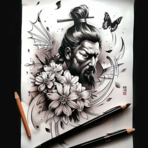3d-samurai-tattoo-neotraditional-vivid-detail-for-side – tattoo design ideas free ai generated – Gallery: warriors-asia-inkby-ai