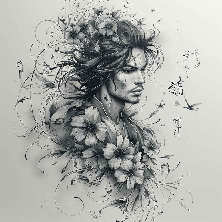 mystical-motif-tattoo-surrealism-distorted-reality-for-lower-leg – tattoo design ideas free ai generated – Gallery: warriors-asia-inkby-ai