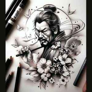 motion-tattoo-realism-light-and-shadow-play-for-upper-back – tattoo design ideas free ai generated – Gallery: warriors-asia-inkby-ai