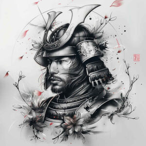 warriors-asia tattoo design ideas rich blacks armor lines symbolising courage