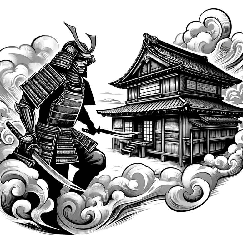 warriors-asia tattoo design ideas Surrealism unearthly armored figure symbolising endurance