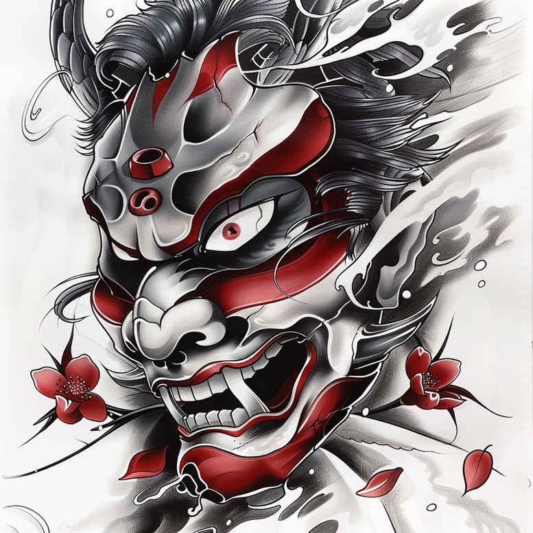warriors-asia tattoo design ideas Realism contrast play Asian strength embodying endurance