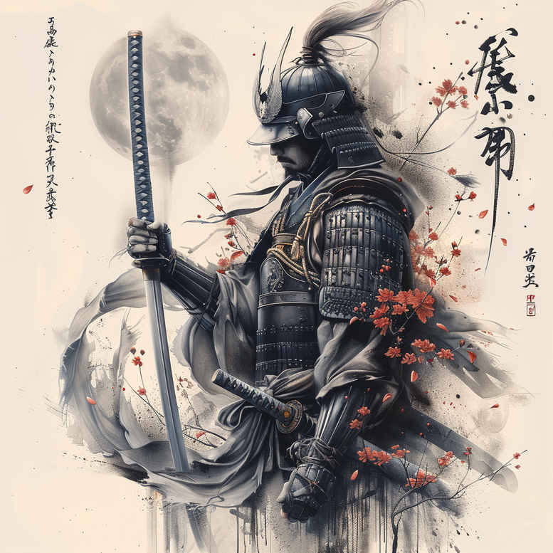 warriors-asia tattoo design ideas Surrealism disorienting Asian strength shows resilience