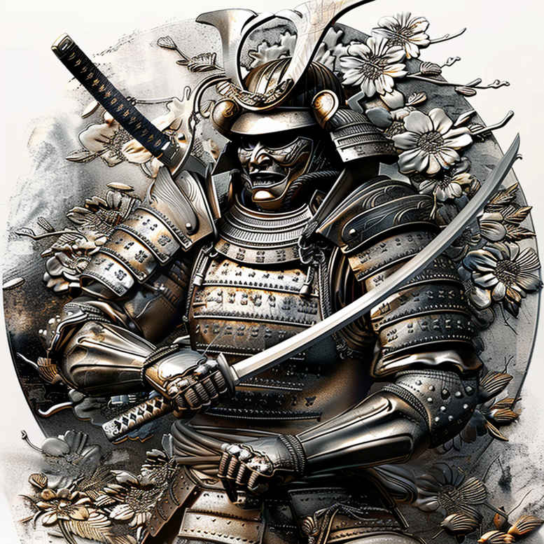 warriors-asia tattoo design ideas Surrealism melted shapes bamboo grace for back