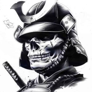 warriors-asia tattoo design ideas enhanced color bushido code for knee
