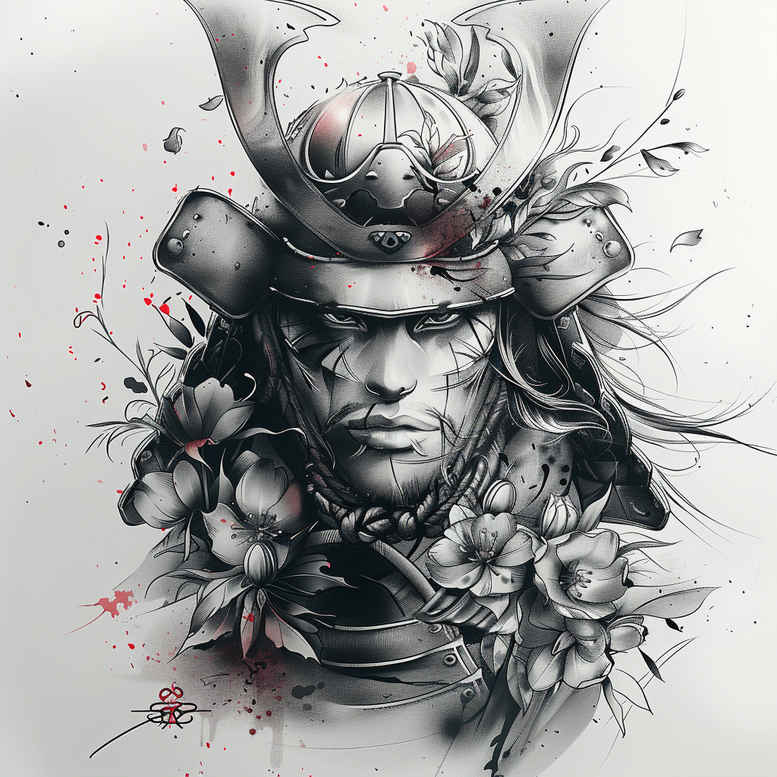 warriors-asia tattoo design ideas Realism soft focus cultural guardian shows determination