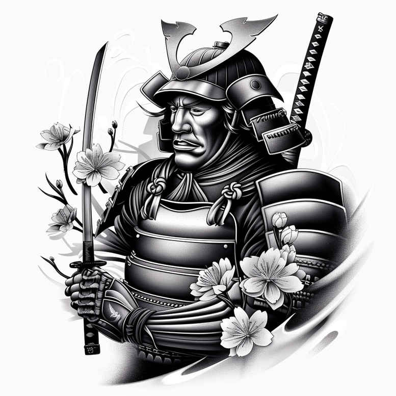 warriors-asia tattoo design ideas realistic texture Daimyo pride for lower arm
