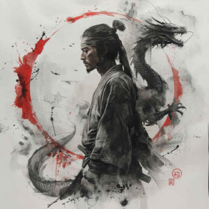 warriors-asia tattoo design ideas soft shadows Daimyo pride stands for courage