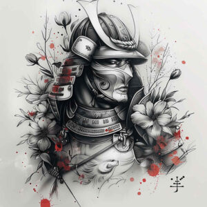 warriors-asia tattoo design ideas saturated hues honor stance perseverance and power