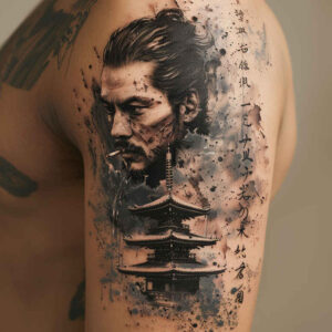 warriors-asia tattoo design ideas Surrealism abstract forms inked protector symbol of perseverance