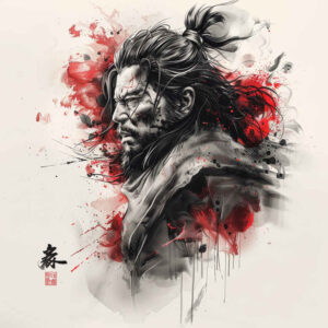 warriors-asia tattoo design ideas Realism photographic quality katana blade for upper back