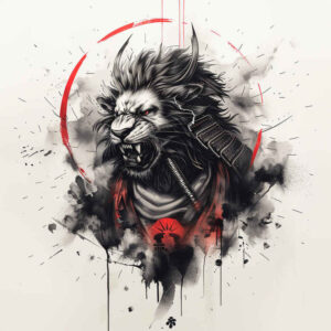 warriors-asia tattoo design ideas Realism real shadows katana blade symbol of perseverance