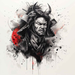 warriors-asia tattoo design ideas Surrealism fantastical katana blade symbolising determination