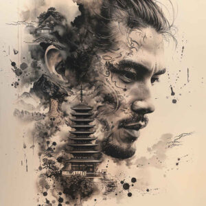 warriors-asia tattoo design ideas sharp contrast martial elegance endurance and power