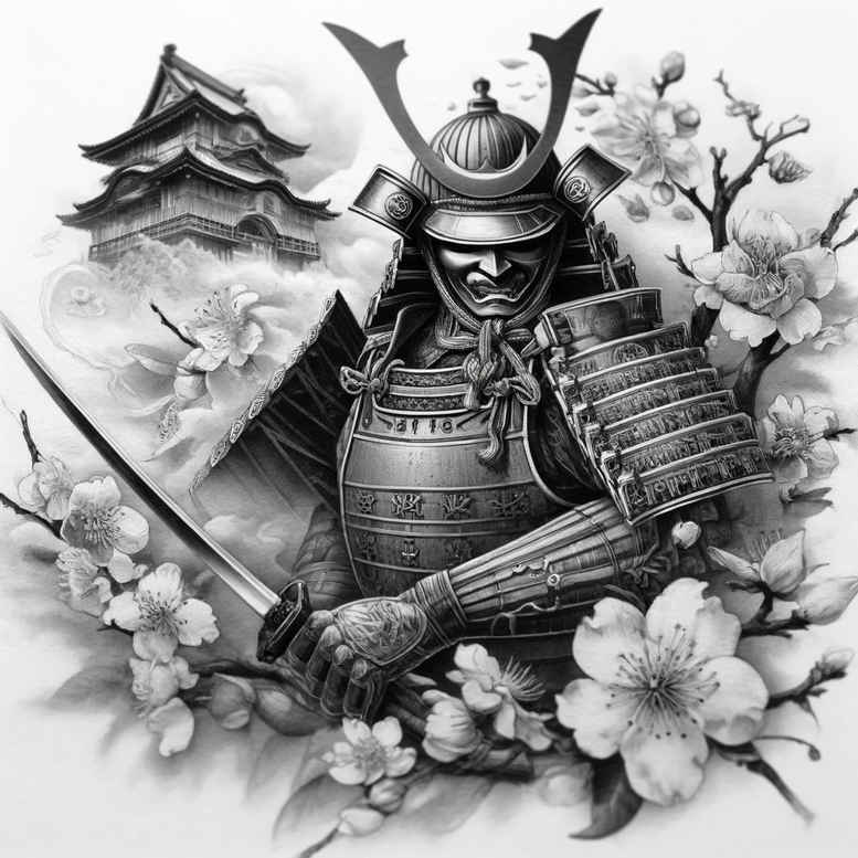 warriors-asia tattoo design ideas mirrored effect mask of war for elbow