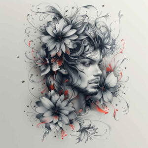 warriors-asia tattoo design ideas Surrealism unreal mask of war for forearm