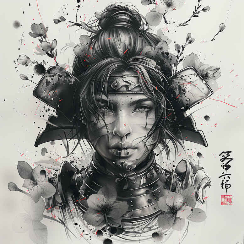 warriors-asia tattoo design ideas ink realism mask of war for inner arm