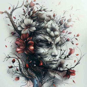 warriors-asia tattoo design ideas lifelike mask of war meaning determination