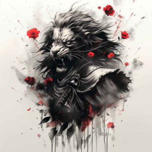 warriors-asia tattoo design ideas Surrealism fragmentation mask of war shows determination