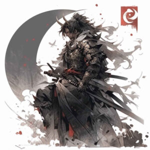 warriors-asia tattoo design ideas Surrealism fluid forms rising sun for abdomen