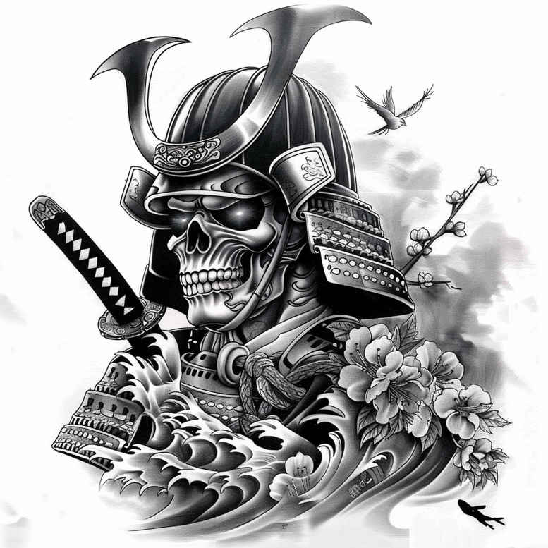 warriors-asia tattoo design ideas Surrealism mystical rising sun for nape