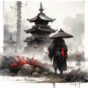 warriors-asia tattoo design ideas soft shadows Ronin path for outer arm