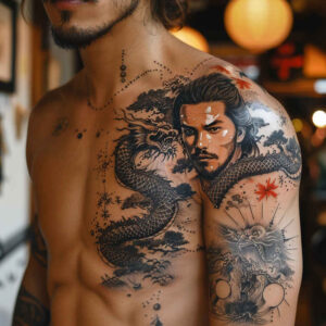 warriors-asia tattoo design ideas defined outlines samurai lineage embodying resilience