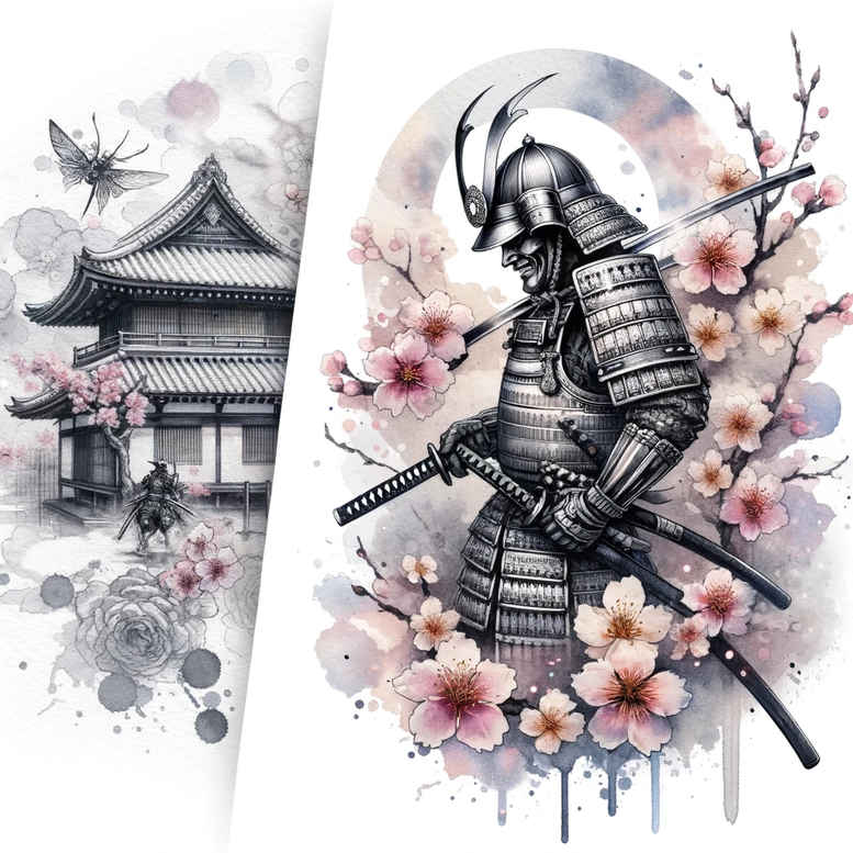 warriors-asia tattoo design ideas fine detail Samurai soul for side torso