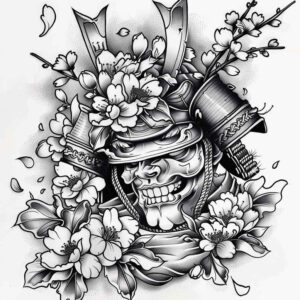 warriors-asia tattoo design ideas fine-line Shogun force symbolising resilience