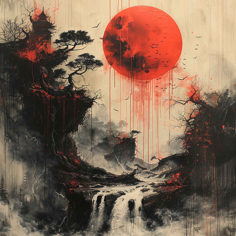 warriors-asia tattoo design ideas Surrealism melting forms silent warrior represents courage