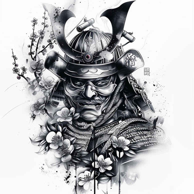 warriors-asia tattoo design ideas realistic contrast tattoo discipline for chest