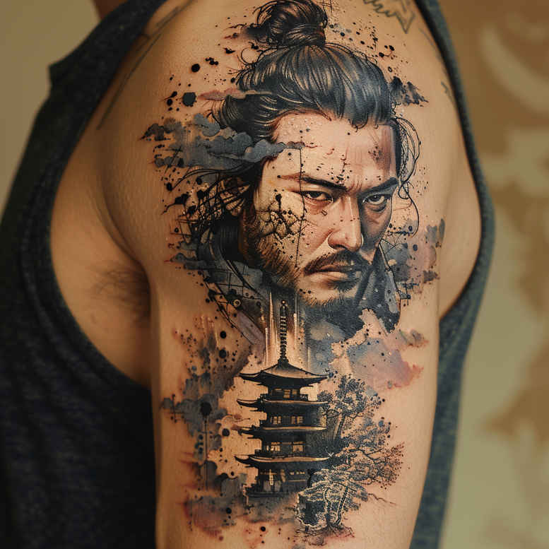 warriors-asia tattoo design ideas bright color tattoo discipline for triceps