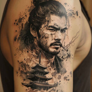 warriors-asia tattoo design ideas Surrealism abstract tattoo discipline symbol of resilience
