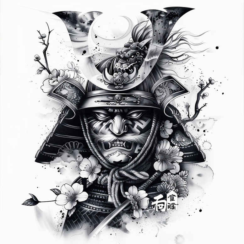 warriors-asia tattoo design ideas expressive lines zen energy for arm